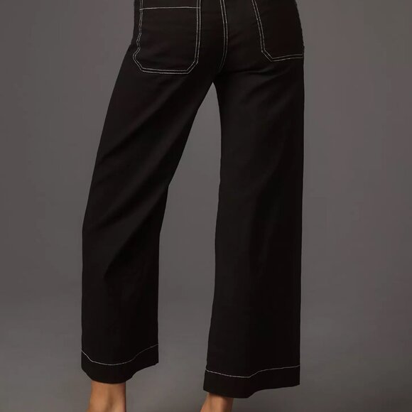 The Colette Cropped Wide-Leg Pants by Maeve: Contrast-Stitch Edition - Picture 2 of 3
